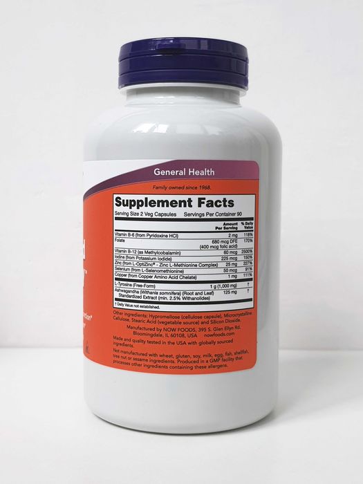 Підтримка щитовидної залози Now Foods Thyroid Energy, 90/180 капсул