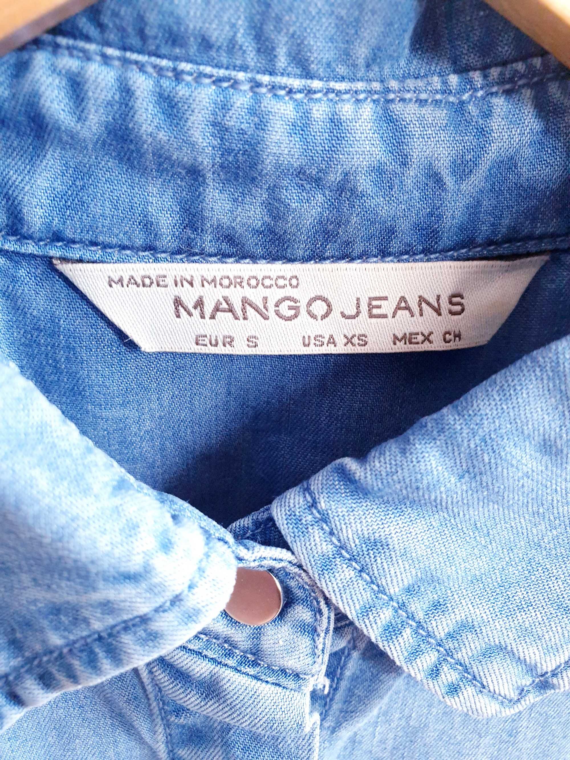 Niebieska dżinsowa jeansowa sukienka 100% lyocell S 36 Mango