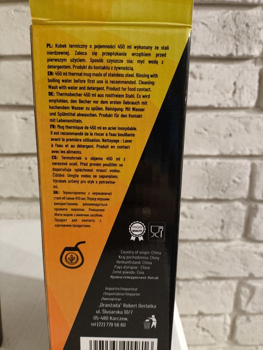Kubek termiczny do kawy herbaty z zamknięciem Gaucho Cenar 450ml