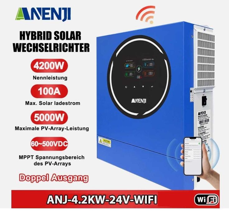 Anenji 4.2kW 4200W 24V з WiFi модель 2025