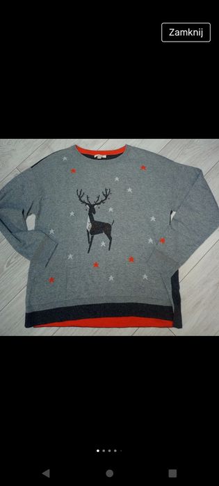 Piękny sweterek świąteczny z jeleniem White Stuff 46