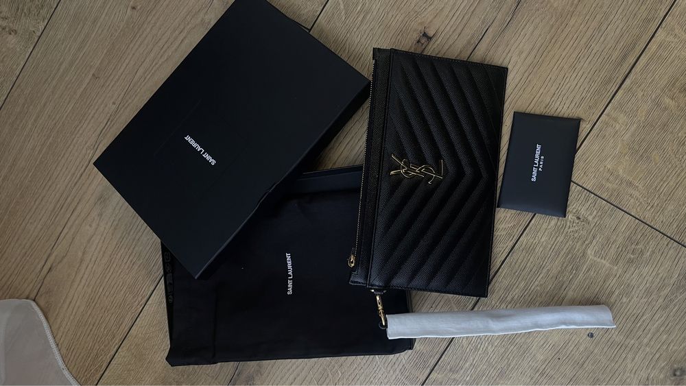 Шкіряний клатч CASSANDRE, оригінал SAINT LAURENT, 617662-BOW01