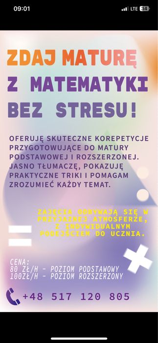 Korepetycje matura podstawowa/rozszerzona KARTUZY