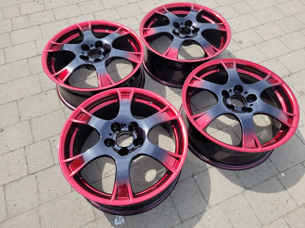 Alufelgi Rial 5x115 7Jx17 et48 cb70,4mm czarne I red candy