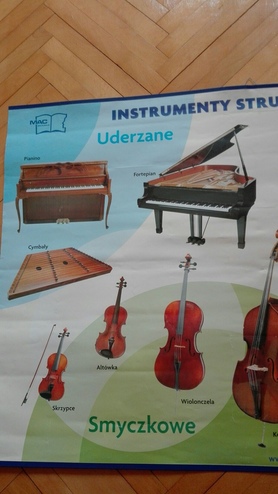 Tablica dwustronna "Instrumenty strunowe", "Instrumenty dęte"