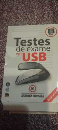 Testes de exame em usb