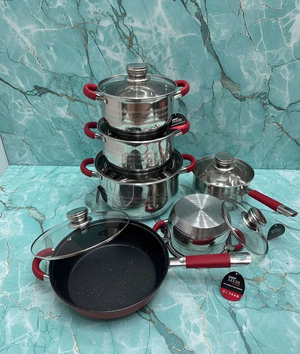 Набор кастрюль, посуды из нержавеющей стали/ кастрюли,сковорода,ковшик
