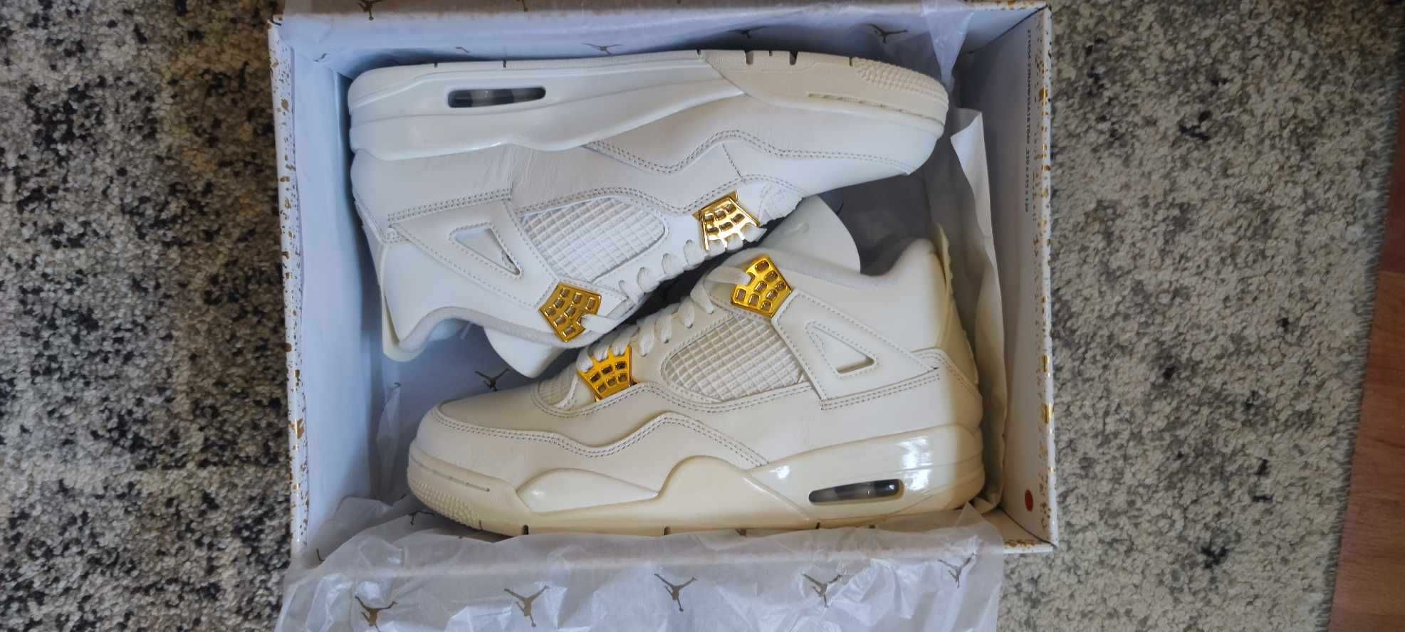 Air Jordan 4 WMNS Sail/Metalic Gold 43 limitowane