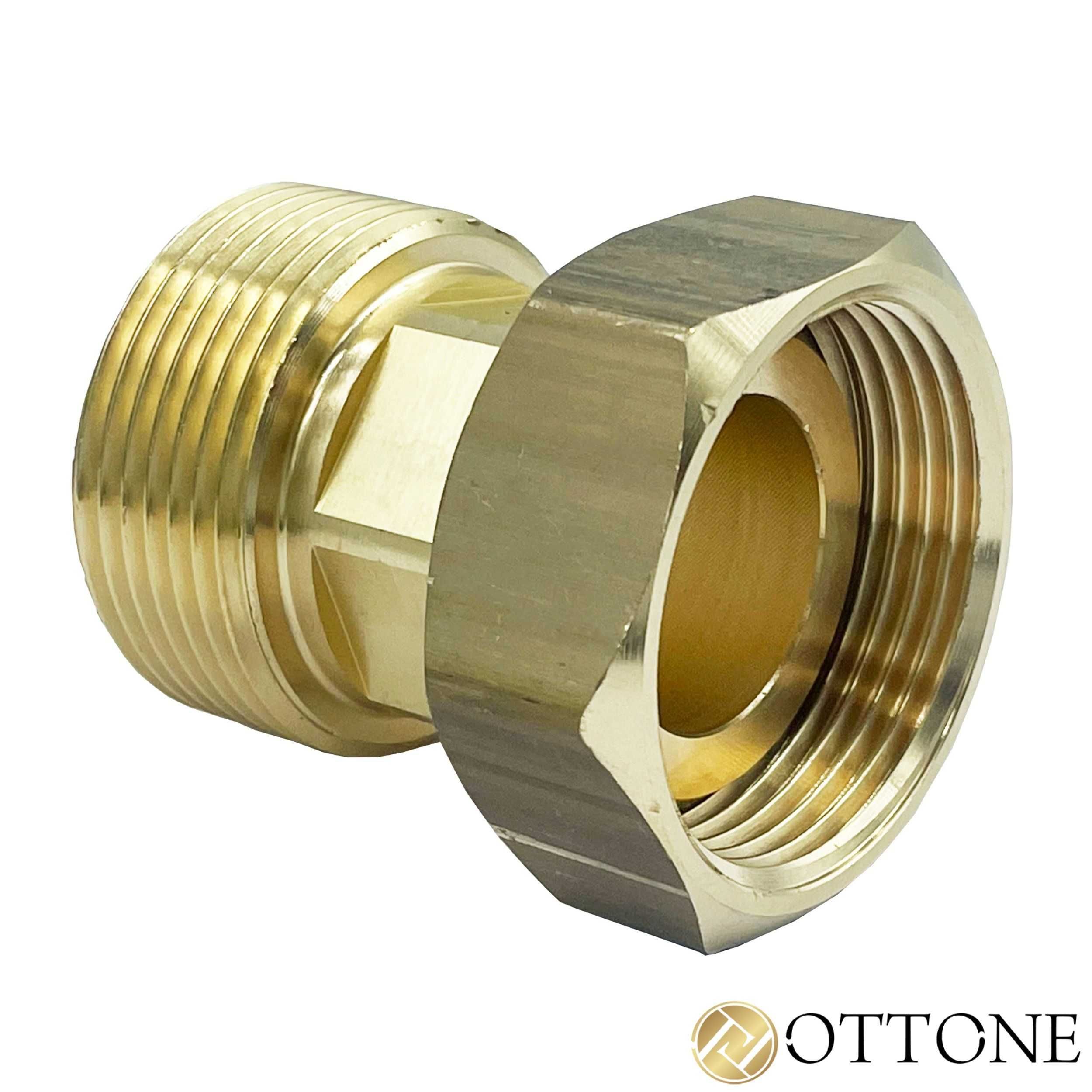 Śrubunek Równoprzeplotowy Mosiężny Prosty 1'' X 1'' Gw Gz Ottone