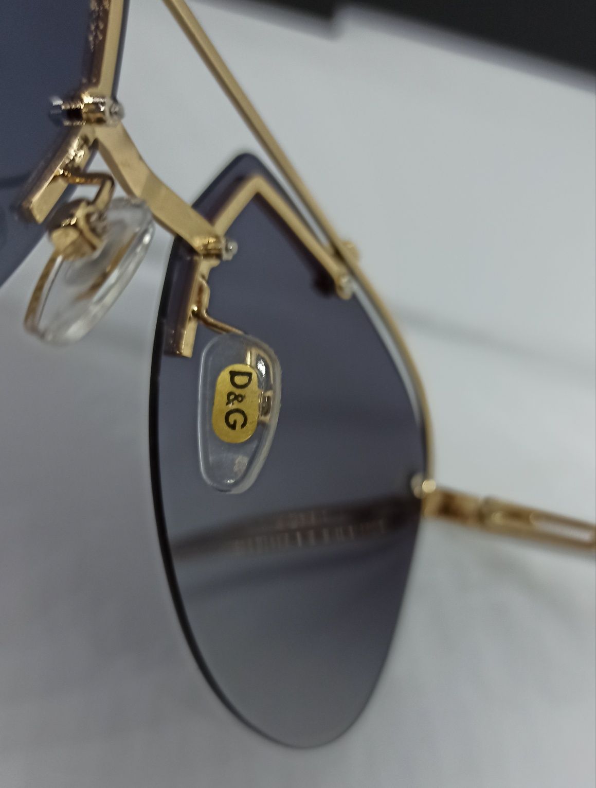 Dolce & Gabbana очки капли мужские темно серый градиент в золоте