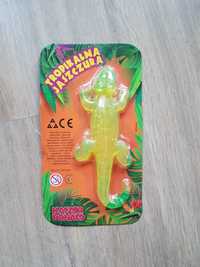 Nowa zabawka tropikalna jaszczurka żelowa żółta rozciągliwa 15cm