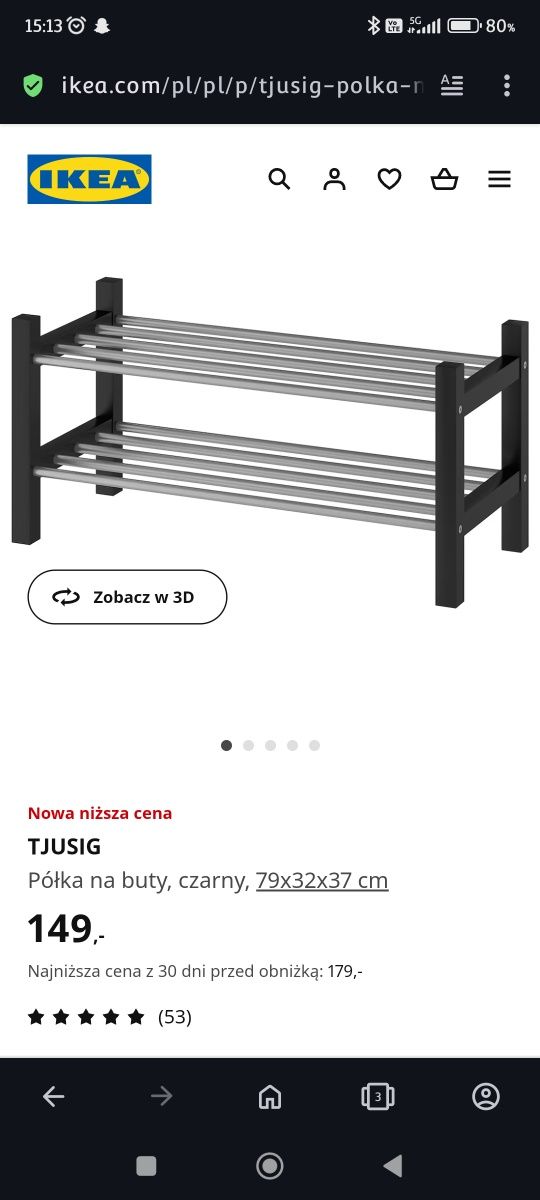 Sprzedam 3 półki na buty z ikea.  3 w cenie 2  ! :)