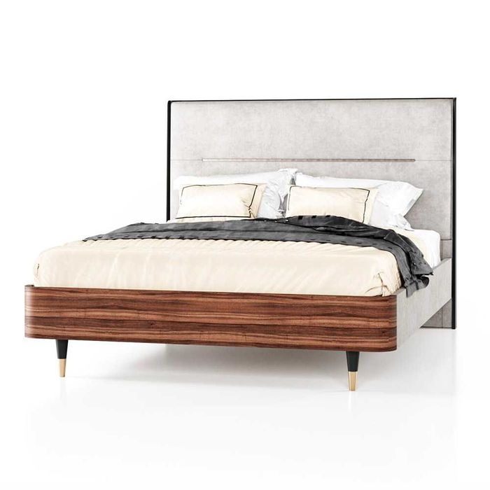 Ліжко Мебус Тіфані 160×200 | Дуб умбра + Toccare HUGME 5 Snowflake