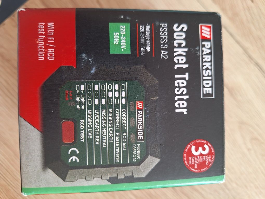 Tester gniazdek elektrycznych PSSFS 3 A2 PARKSIDE