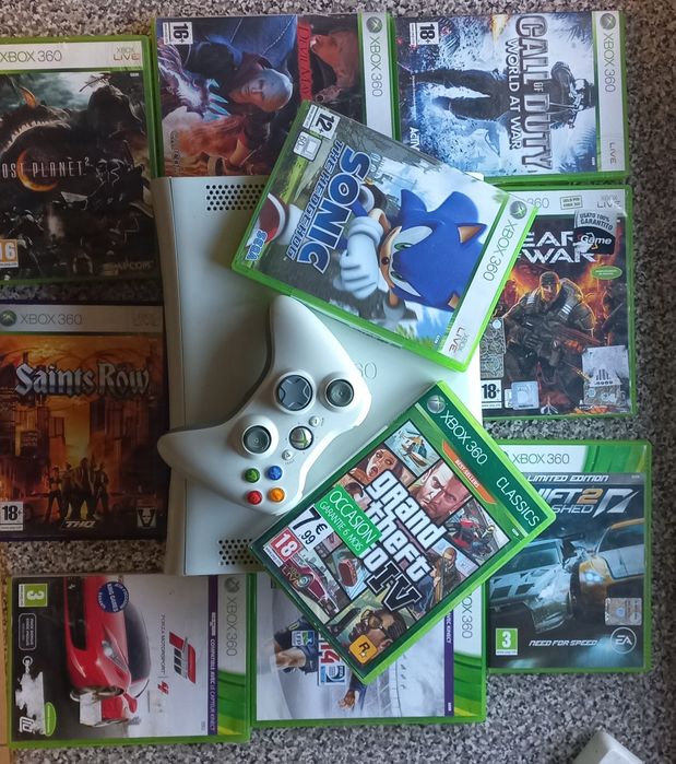 Xbox 360/10 jogos/1 comando