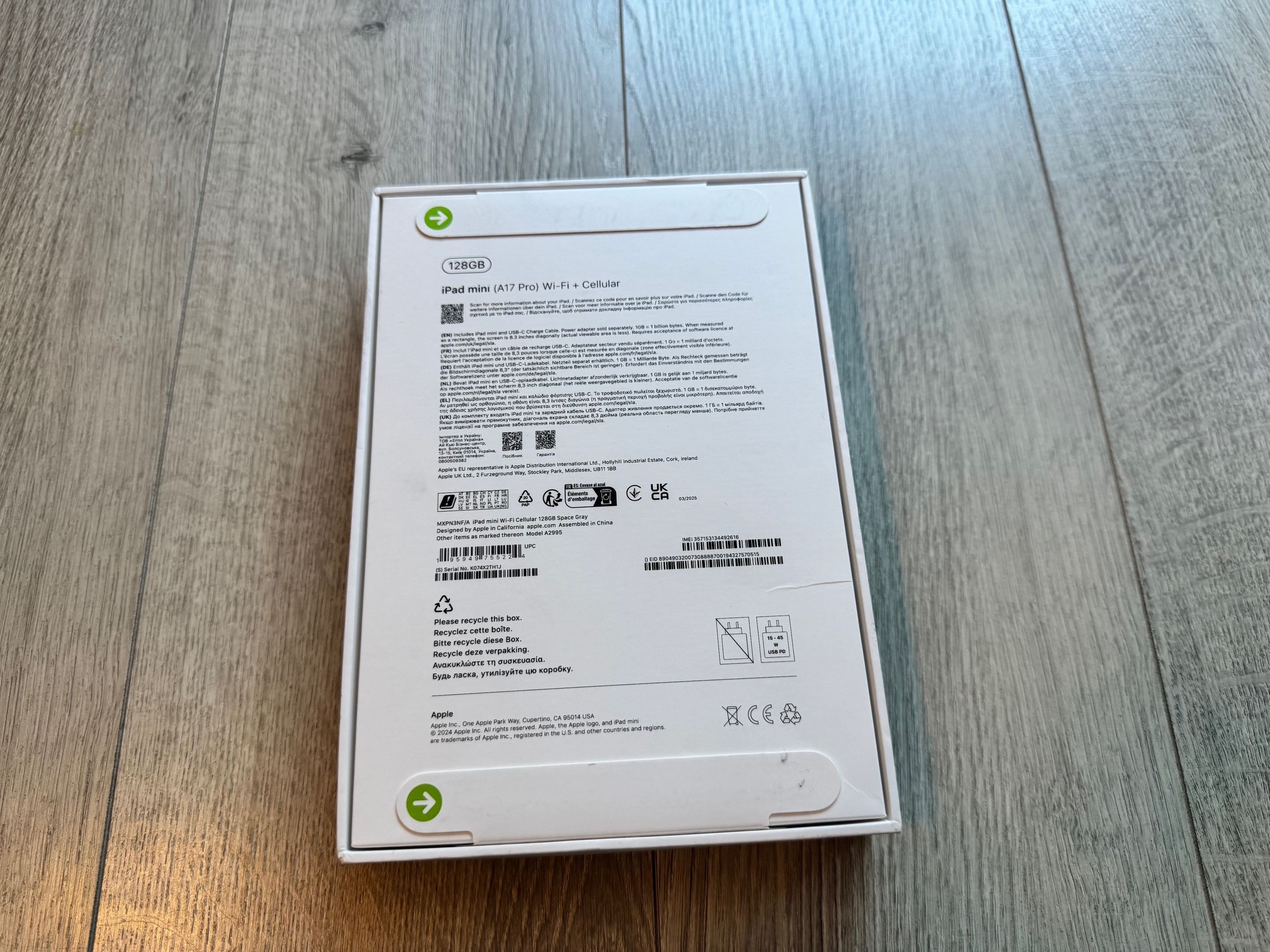 Nowy Tablet Apple iPad Mini 2024 8,3'' 128GB WiFi Cellular 5G Szary