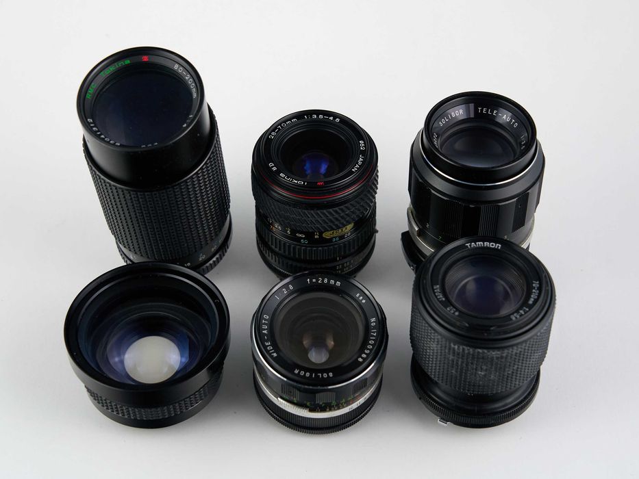 Conjunto de 6 objetivas para reparação ou peças