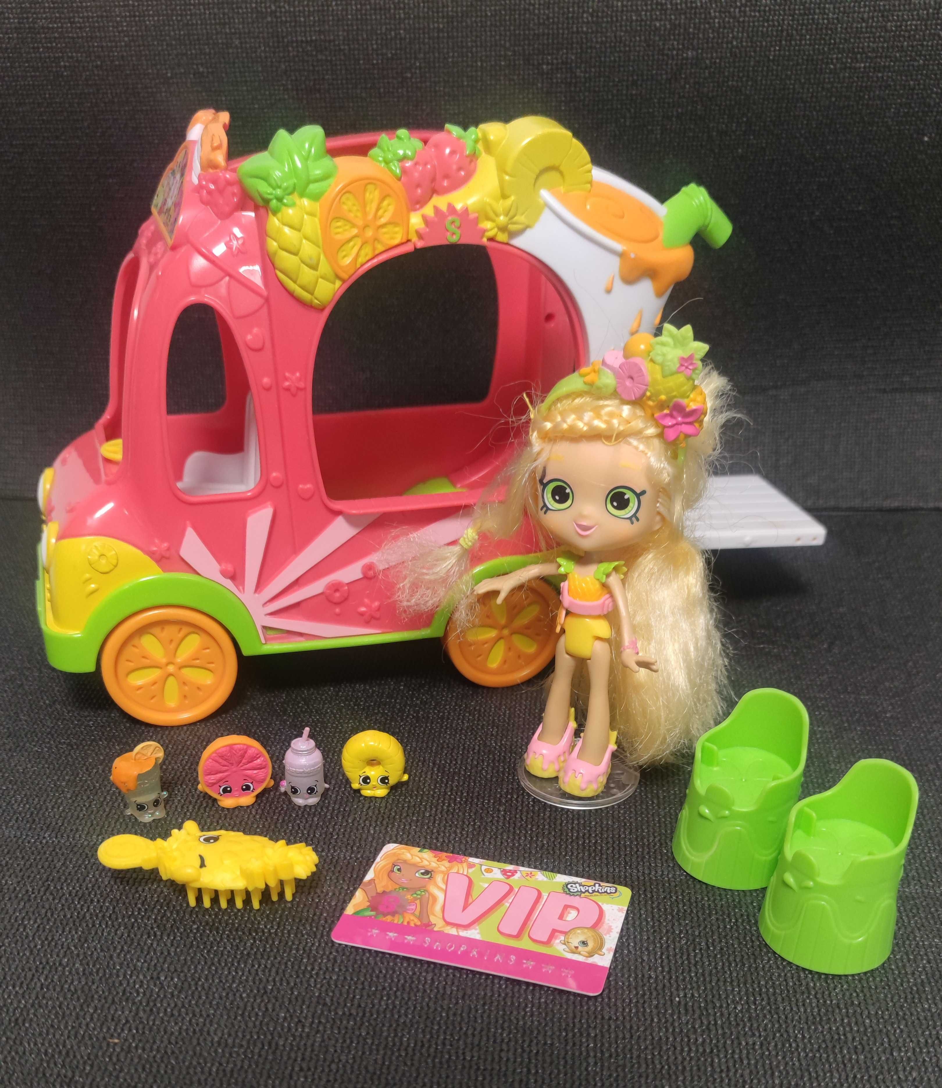 Shopkins lalka auto samochód van z napojami SHP56332 Smoothie VIP card