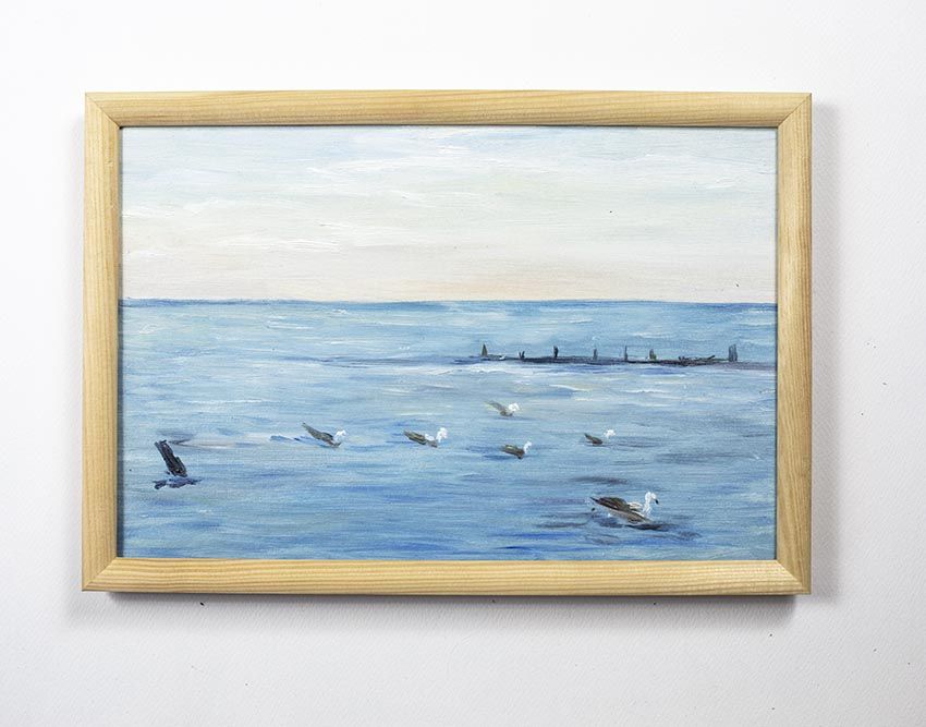 морський пейзаж, живопис олія, мистецтво 30х20 см
