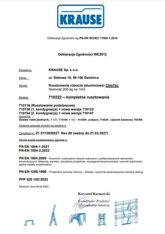BHP - Wypożyczę RUSZTOWANIE 3m aluminiowe lekkie mobilne uniwersalne