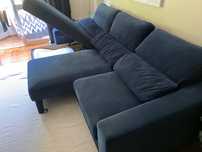 Sofa gato preto com chaise longue e extensivel