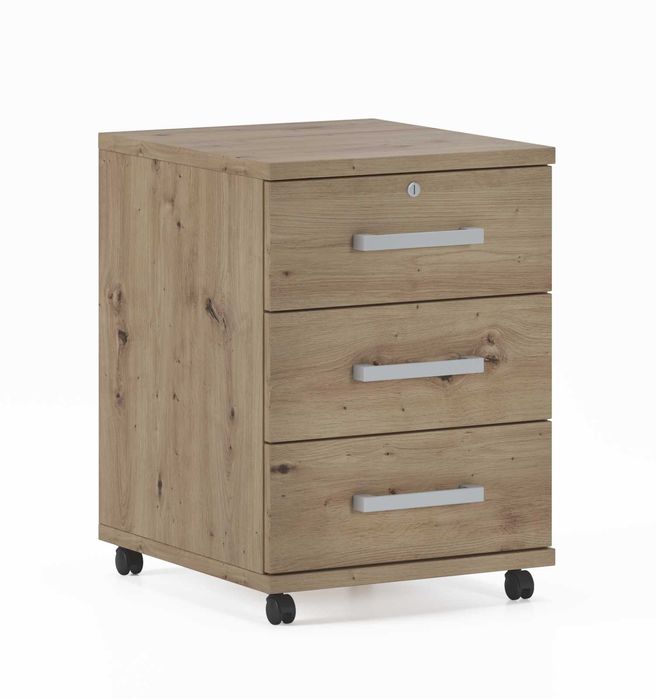 Kontenerek na kółkach pod biurko (dąb artisan) Nowy