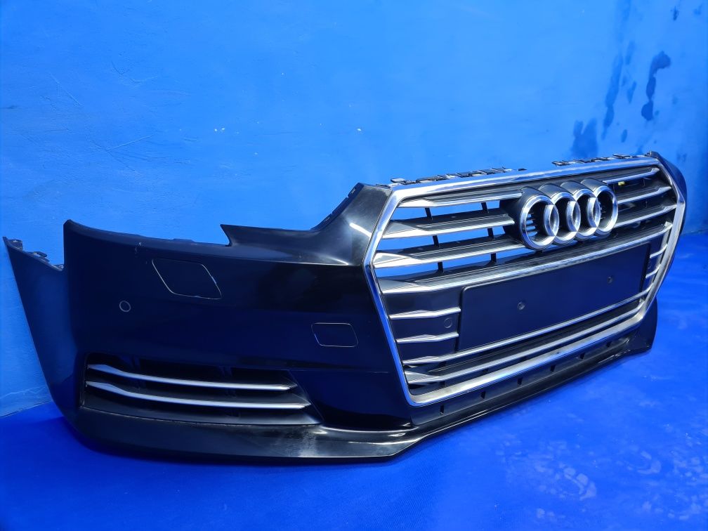 KOMPLETNY ZDERZAK przedni pdc AUDI A4 B9 8W przód oryginał LY9T CHROM