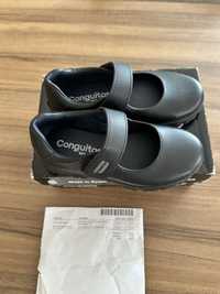 School Shoes Navy Whasable Leather