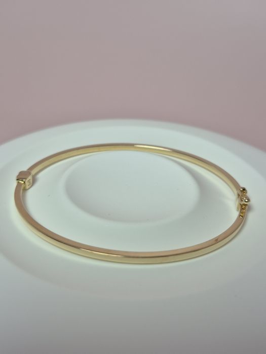 Nowa złota bransoletka bangle sztywna gładka delikatna cienka p. 585