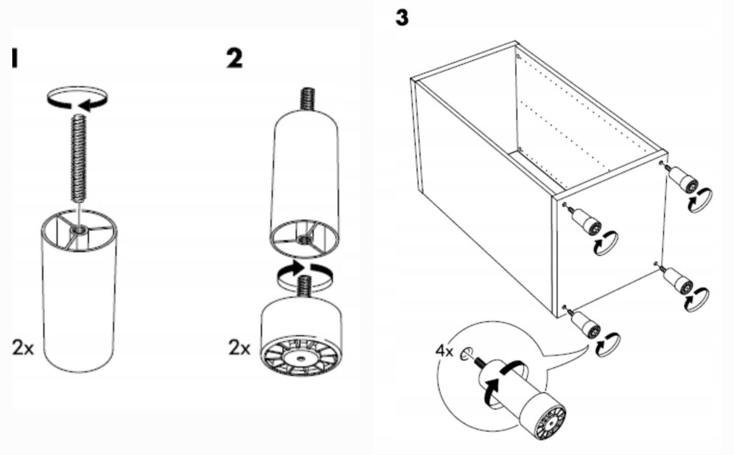 IKEA Stuva Grundlig niebieskie nakładki na nogi meblowe nóżki