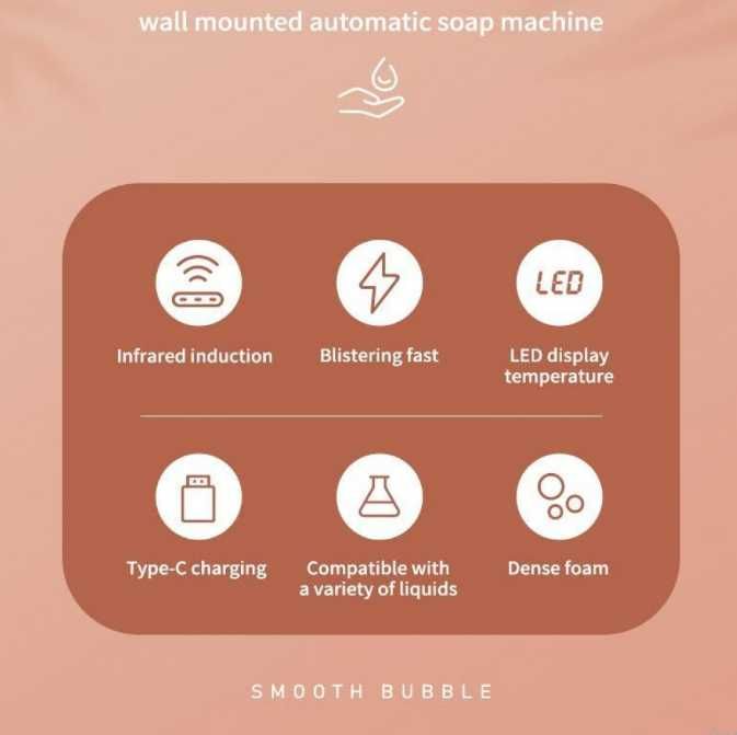 Automatyczny ścienny indukcyjny dozownik mydła z 280ml ttst1061