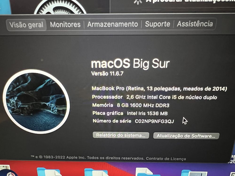 MacBook Pro 13 meados 2014 i5 8GB 256GB