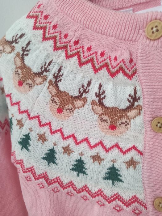 Różowe sweterki świąteczne w różnych rozmiarach