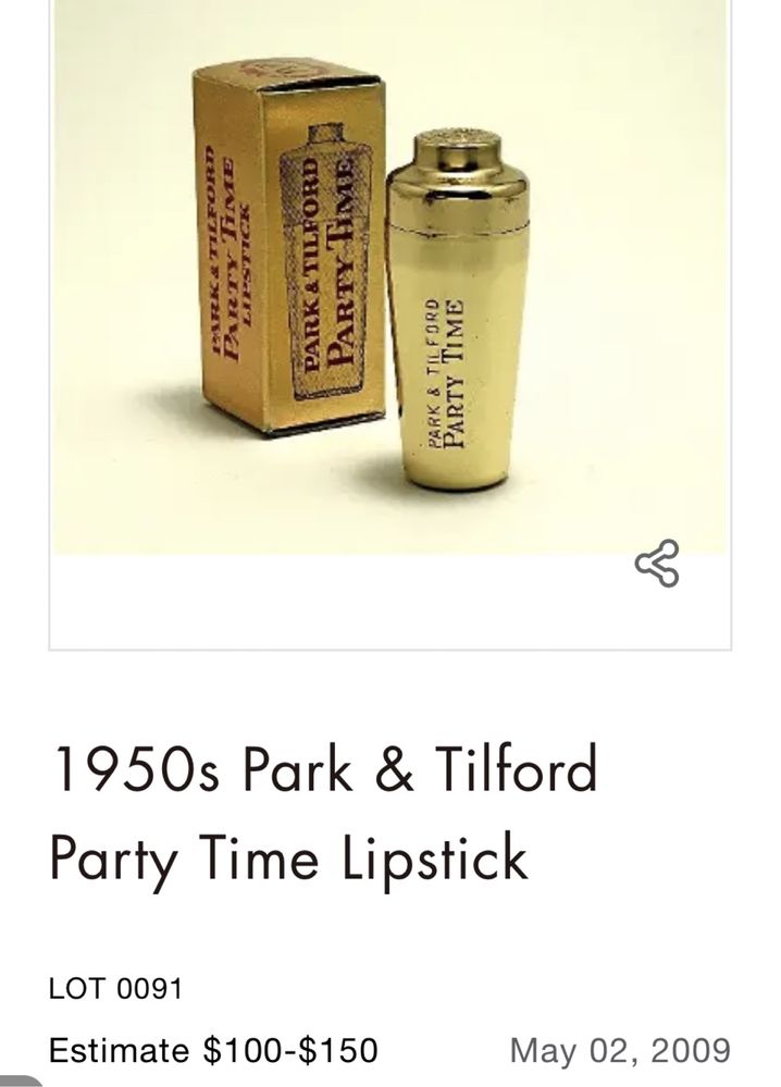 Вінтажна помада Park & Tilford Party Time Lipstick у формі шейкера