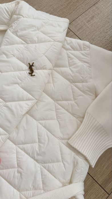 Женская Куртка Yves Saint Laurent с трикотажным рукавом