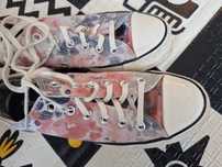Trampki CONVERSE 39 tie dye na platformie różowe białe
