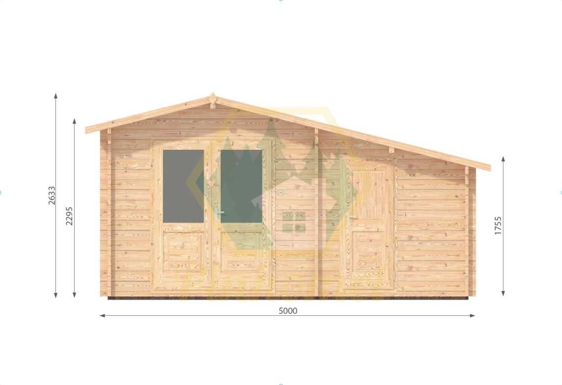 ABRIGO EM MADEIRA Deko 5 x 3 m – 44 mm