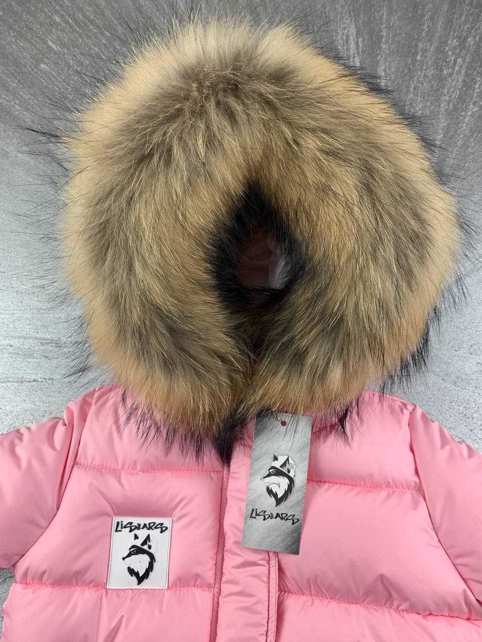 Детская зимняя куртка парка с натуральным мехом для девочек