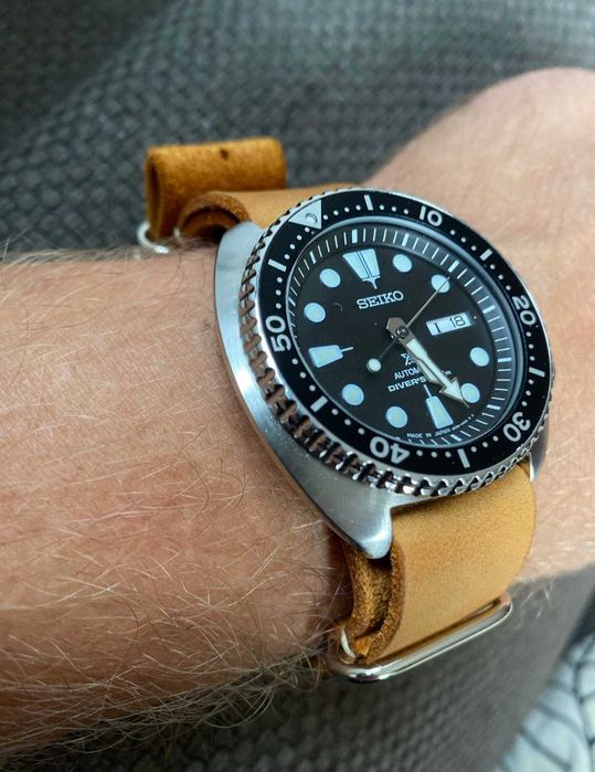 Ремінець з натуральної шкіри NATO Strap Zulu для годинника 22мм Tissot