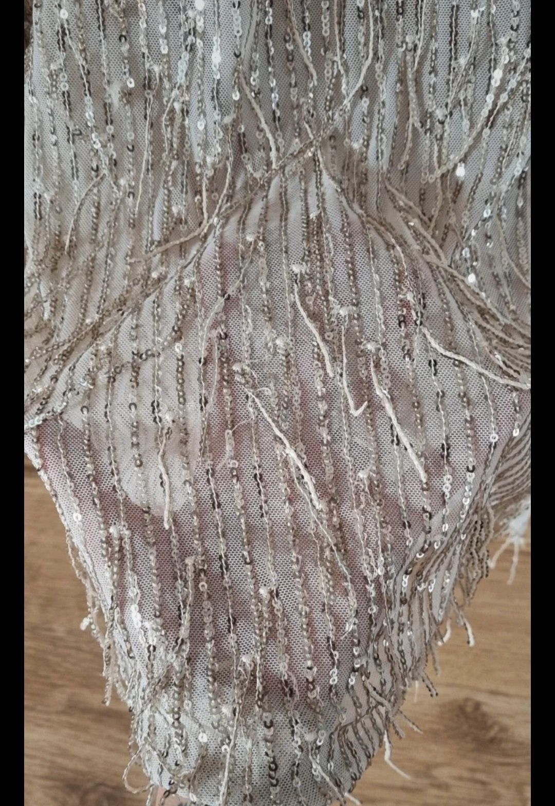 Mini Śliczna sukienka sukienka cekinowa z długim rękawem lilalou cynt