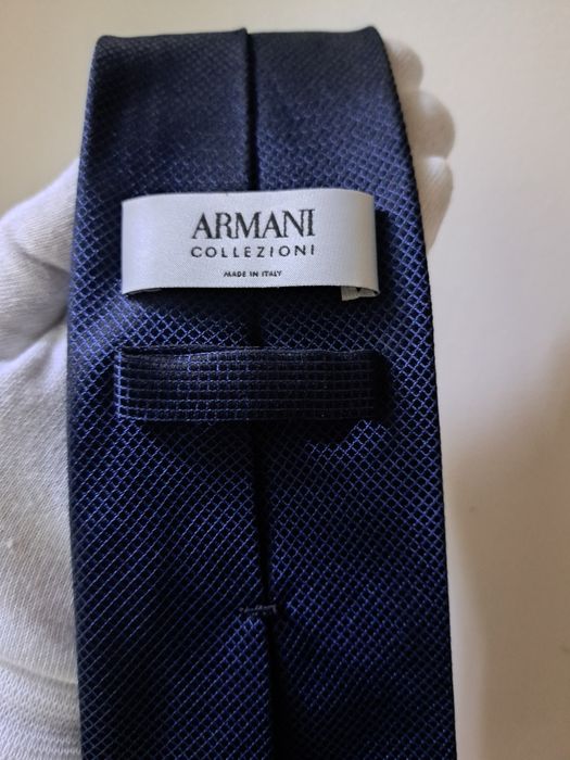 Krawat męski luksusowy jedwabny 100% silk granatowy ARMANI