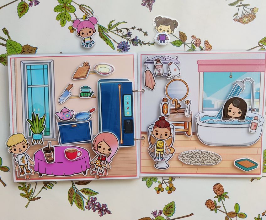 Тока Бока сім'я будиночок ігри на липучках альбом книжка