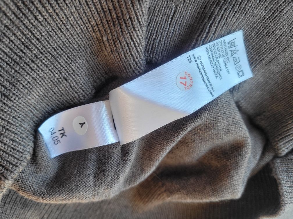 Sweter swetr r S M merino 100proc extra Fine termiczny wełna