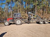 Sprzedam ciągnik MTZ 1025.2 z przyczepą leśną MORE MASKINER 14T