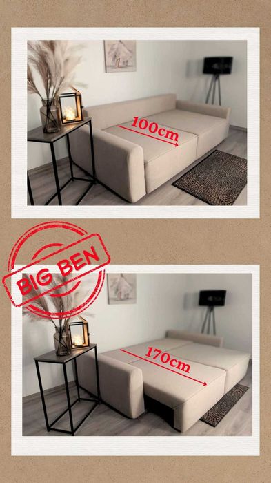 Kanapa Big Ben duża powierzchnia spania 200 x 170 cm.