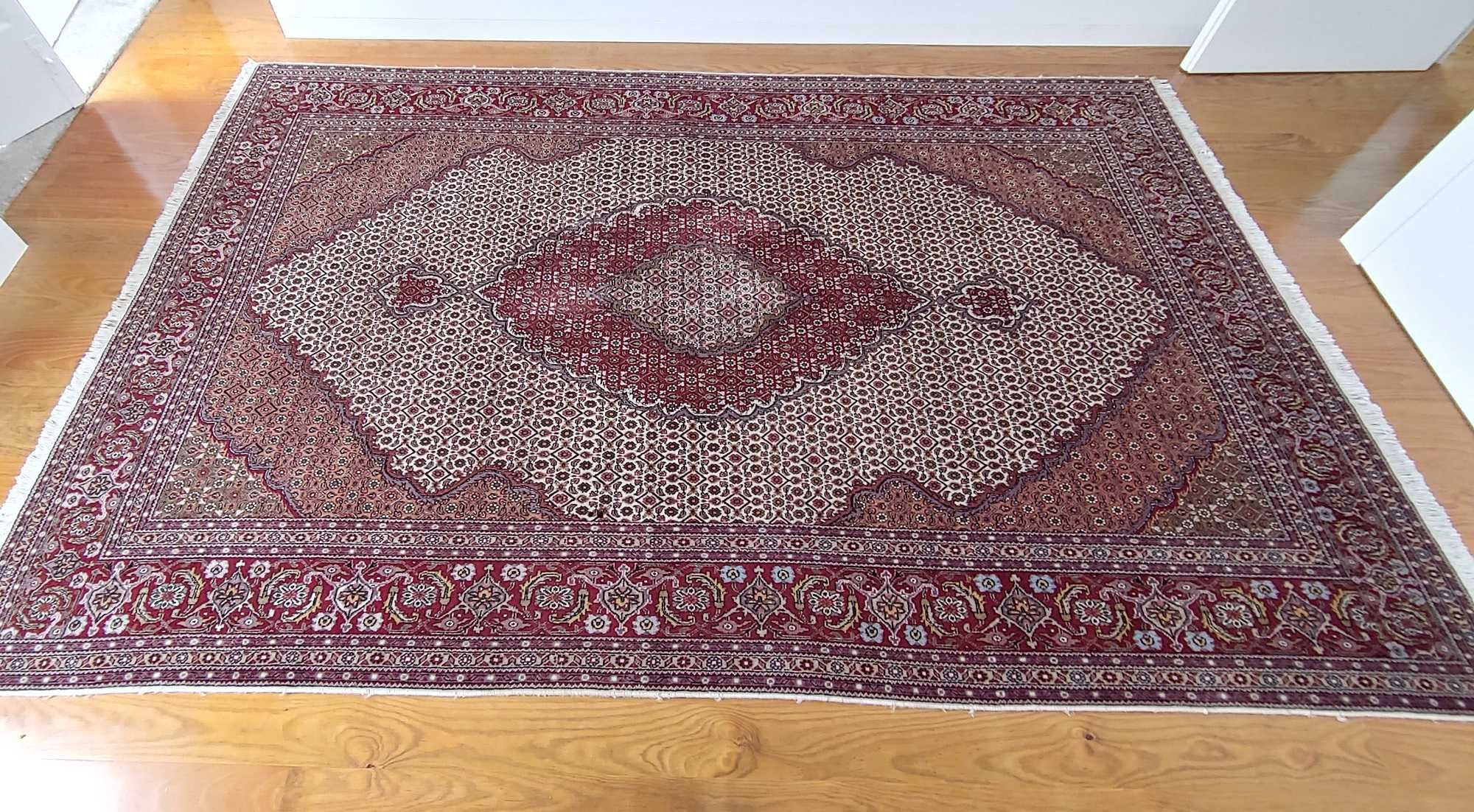 Tapete Persa Tabriz - 295 x 197 cm - feito à mão - oferta portes