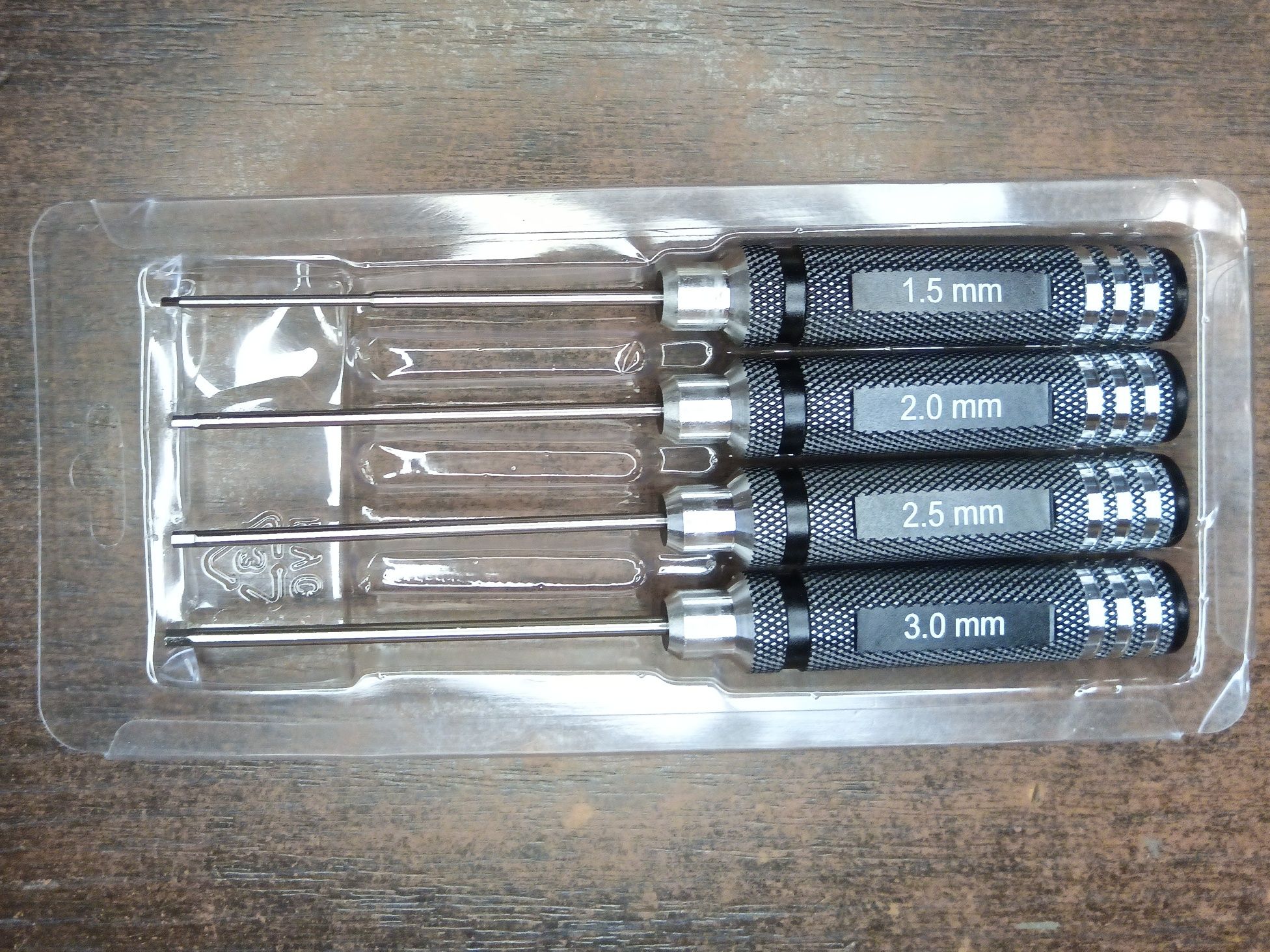 4 modelarskie śrubokręty hex czarne 1,5mm-3mm tytanowe końcówki