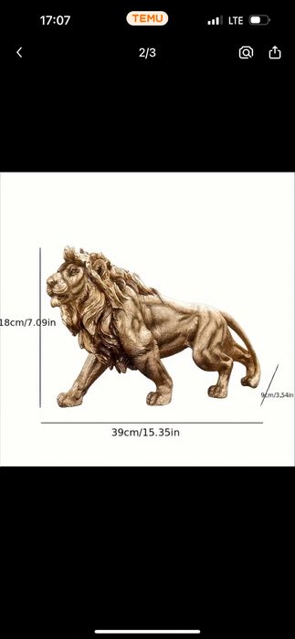 Золота статуетка міні скульптура Лева 39 см