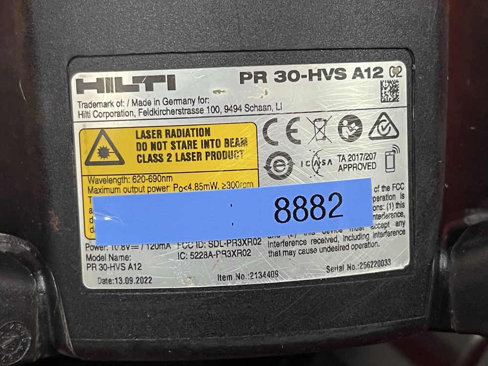 Hilti PR 30-HVS A12 / ротаційний лазерний рівень Хілті