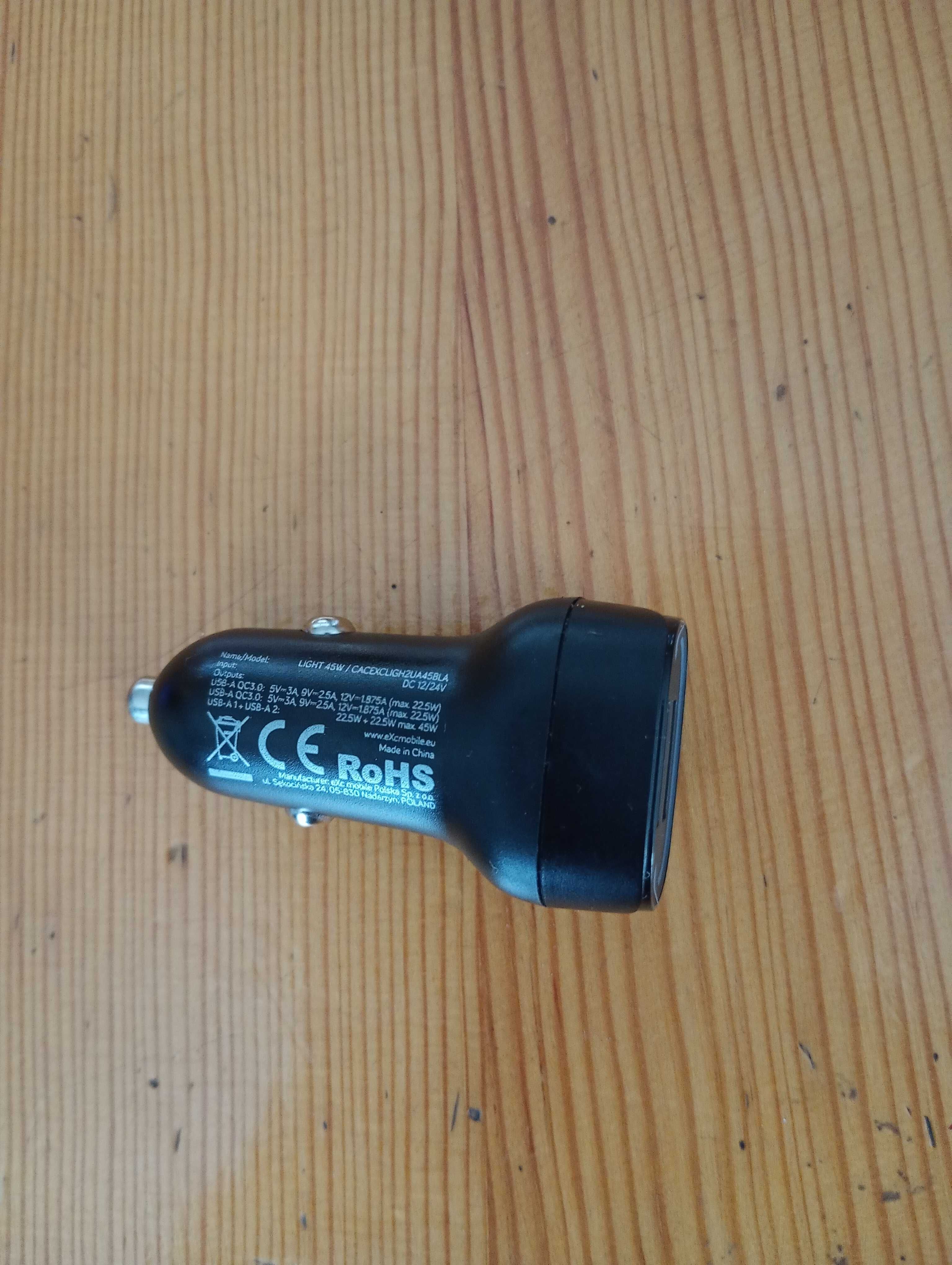 Ładowarka samochodowa na zapalniczkę uniwersalna 2xusb nieużywana